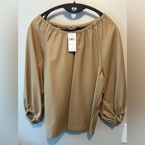 Banana Republic Tan faux leather Blouse